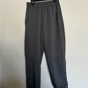 Jordan Silver Basketball Sweatpants with Orange Jumpman Logo